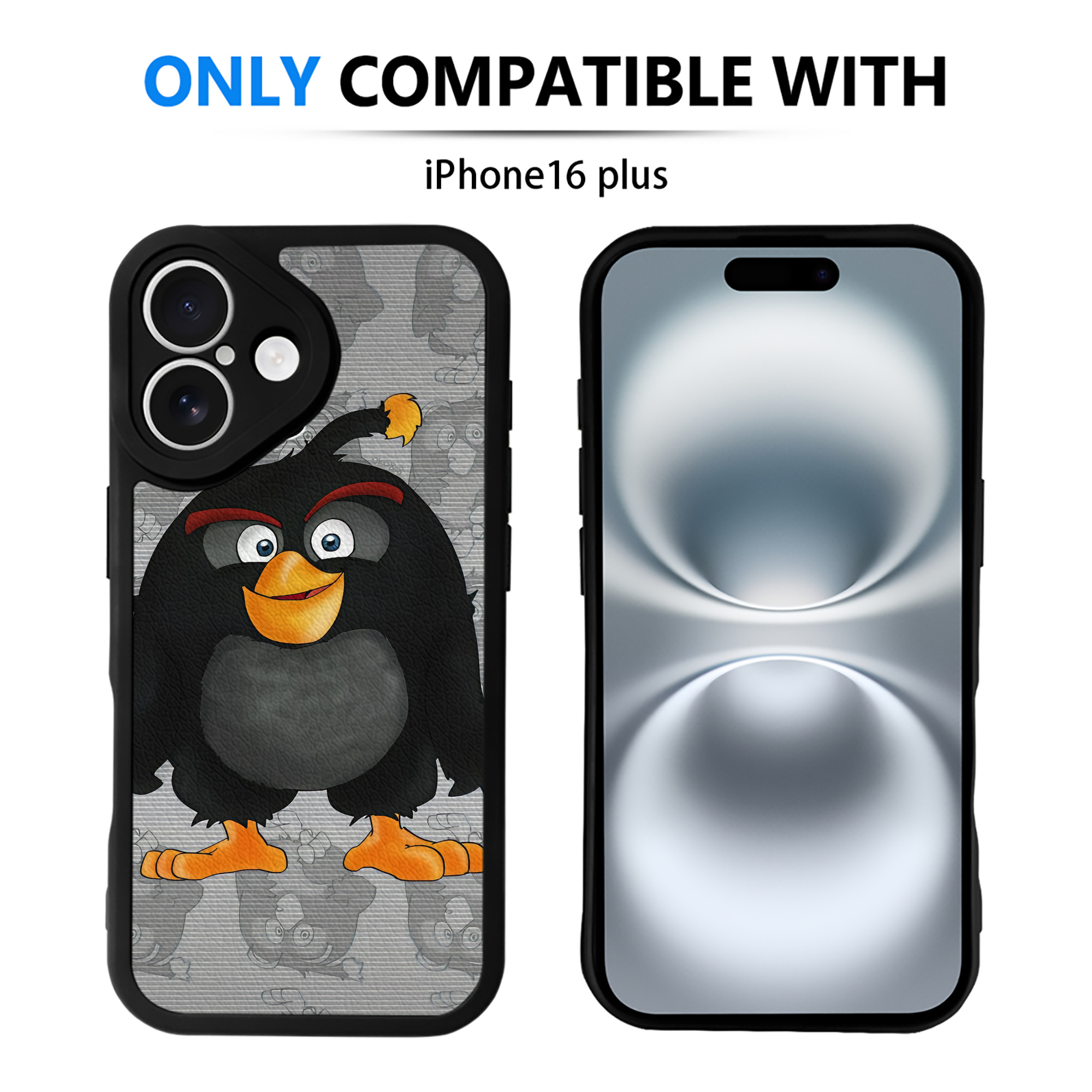 （画像用） Angry Birds アングリーバード 【iPhone 16シリーズ対応】シリコンスマホケース（レザー調） 材質：シリコン